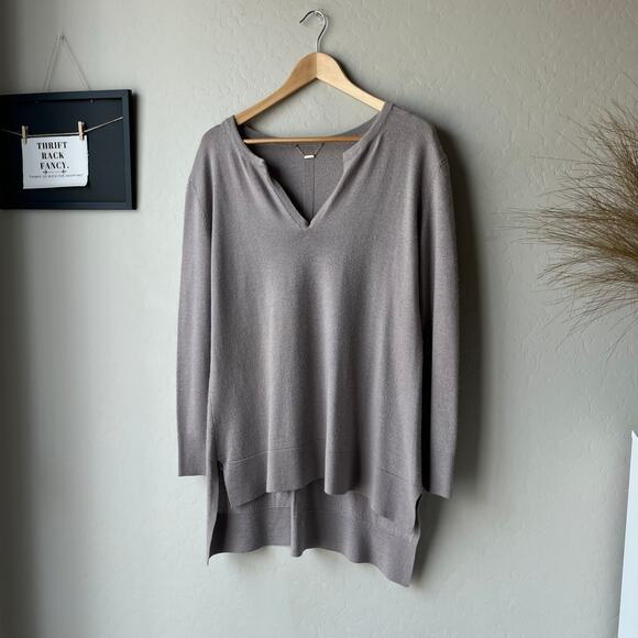 The Row Sweater Cashmere Gray V-Neck Long Sleeve Pullover Sweater Size M - Picture 1 of 10